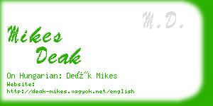 mikes deak business card